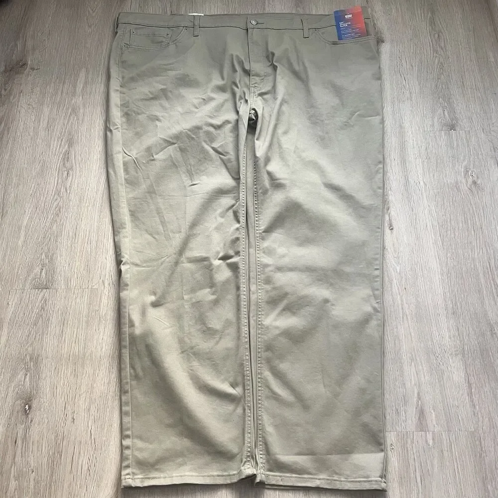 Levi's 541 Athletic Taper Mens Jeans 50x34 Tan Khaki Stretch NWT